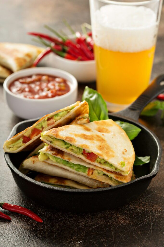 Quesadillas with beer